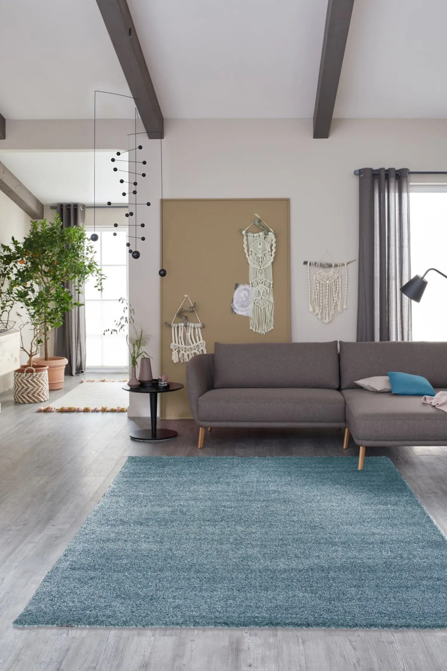 Teppich Schöner Wohnen einfarbig türkis Schlafzimmer Pure
