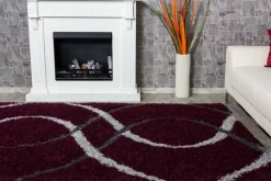 Teppich Shaggy Portofino Hochflor 200x290cm violett grau
