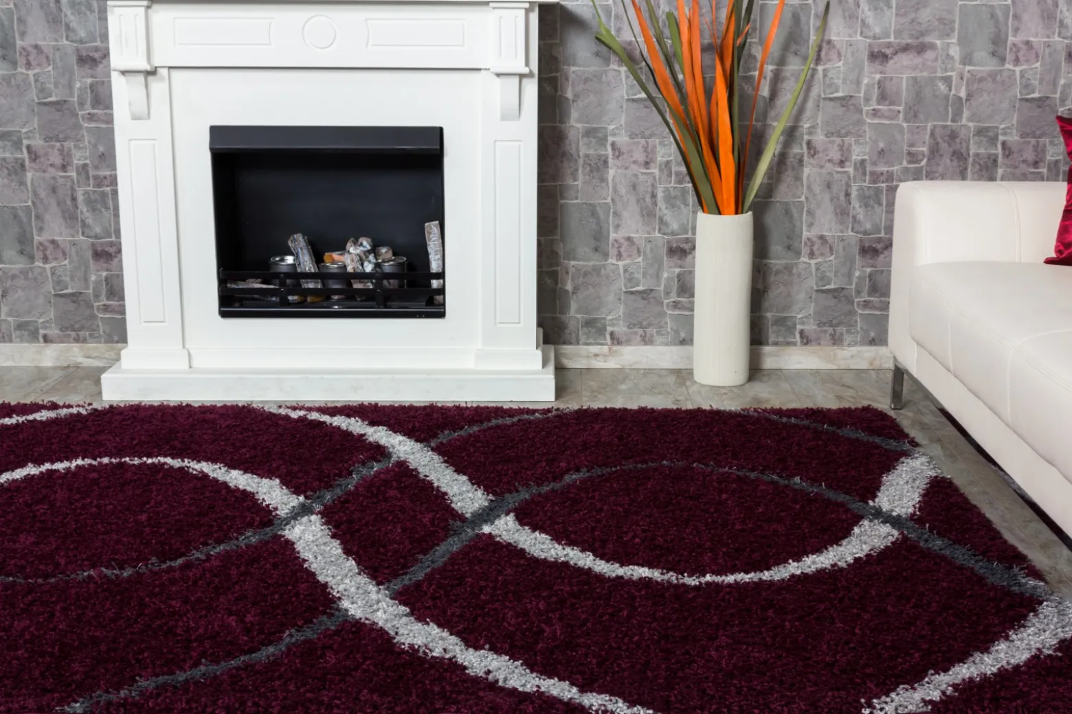 Teppich Shaggy Portofino Hochflor 200x290cm violett grau