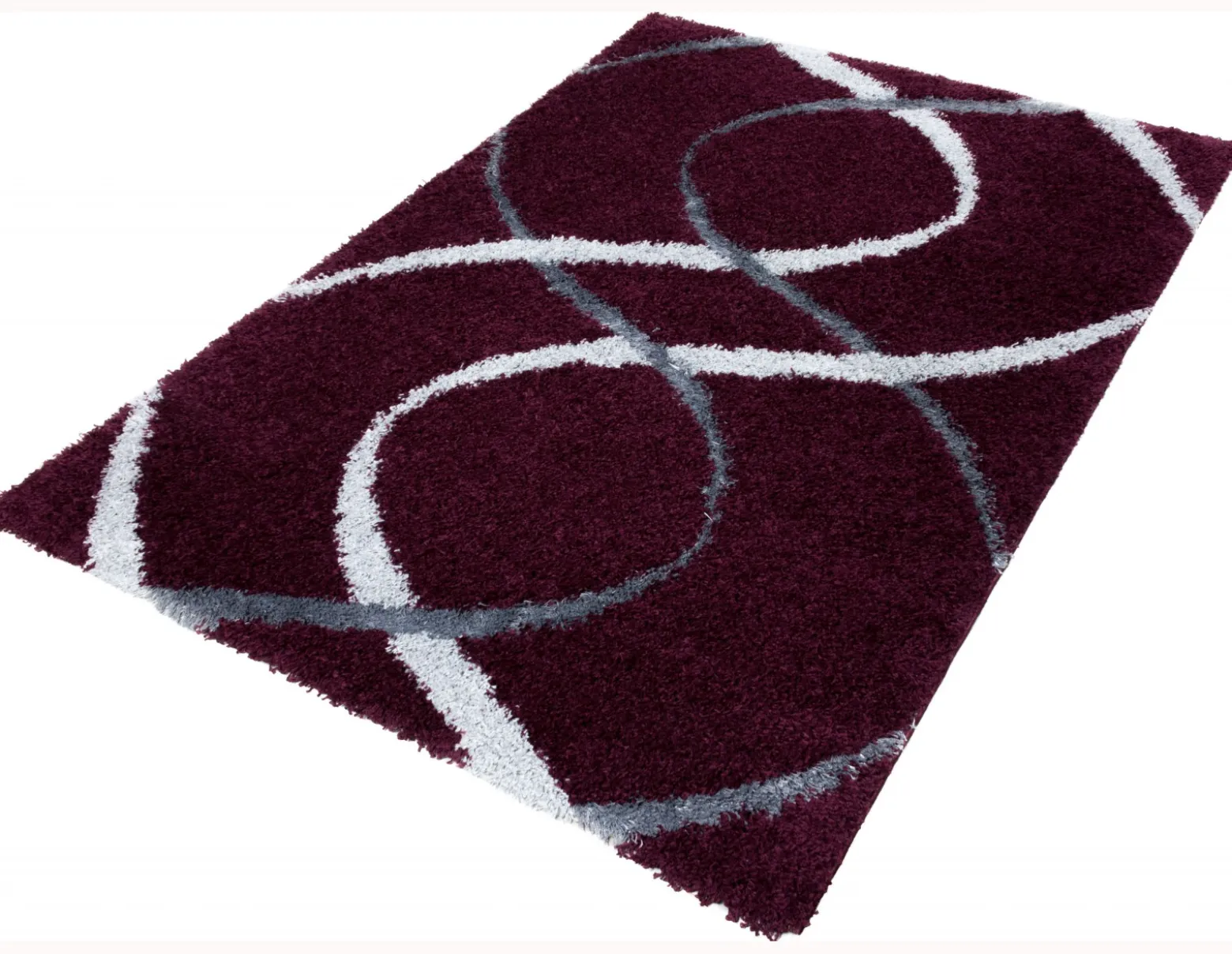 Teppich Shaggy Portofino Hochflor 200x290cm violett grau