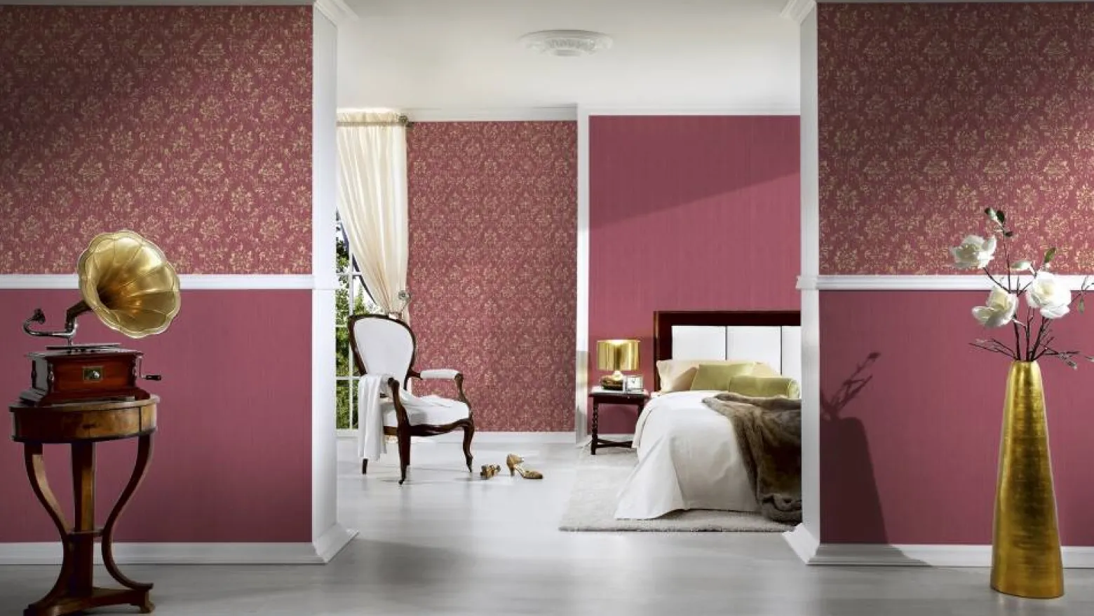 Textiltapete Barock hellrot gold Architects Paper 30662-6
