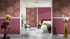 Textiltapete Blumen hellrot gold Architects Paper 30657-6