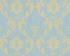 Textiltapete Ornamente hellblau gold Architects Paper