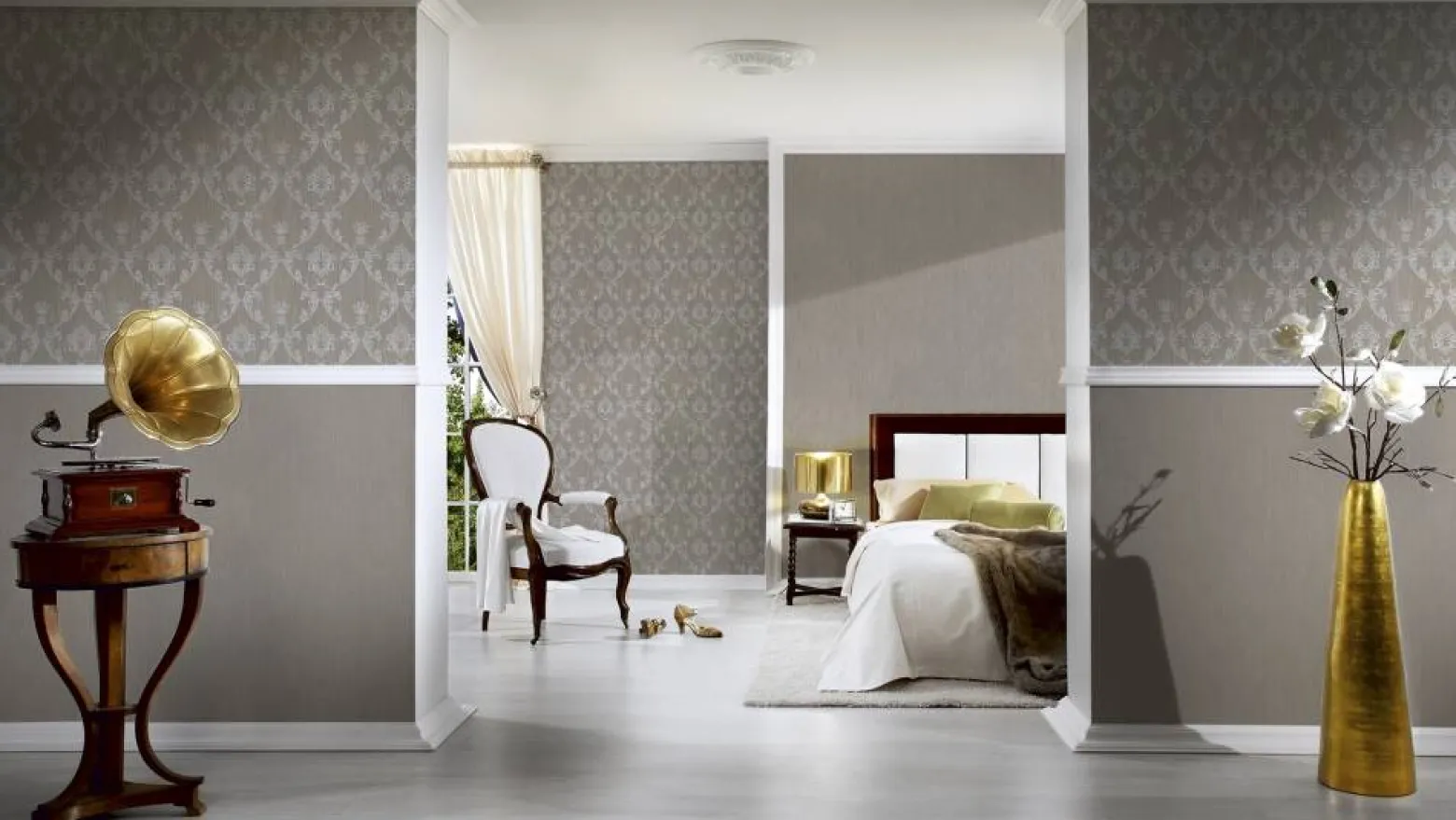 Textiltapete taupe silber Architects Paper 30658-3