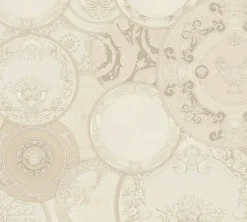 Versace Vliestapete Barock Creme Perlmutt Metallic 79136-1