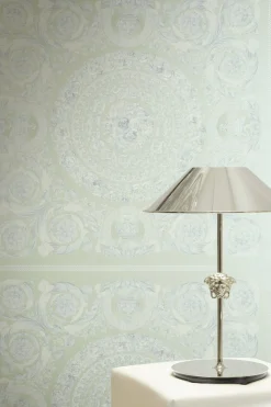Versace Vliestapete Barock Grün Weiß Glanz 79134-3