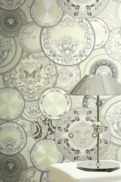 Versace Vliestapete Barock Grün Perlmutt Metallic 79136-2