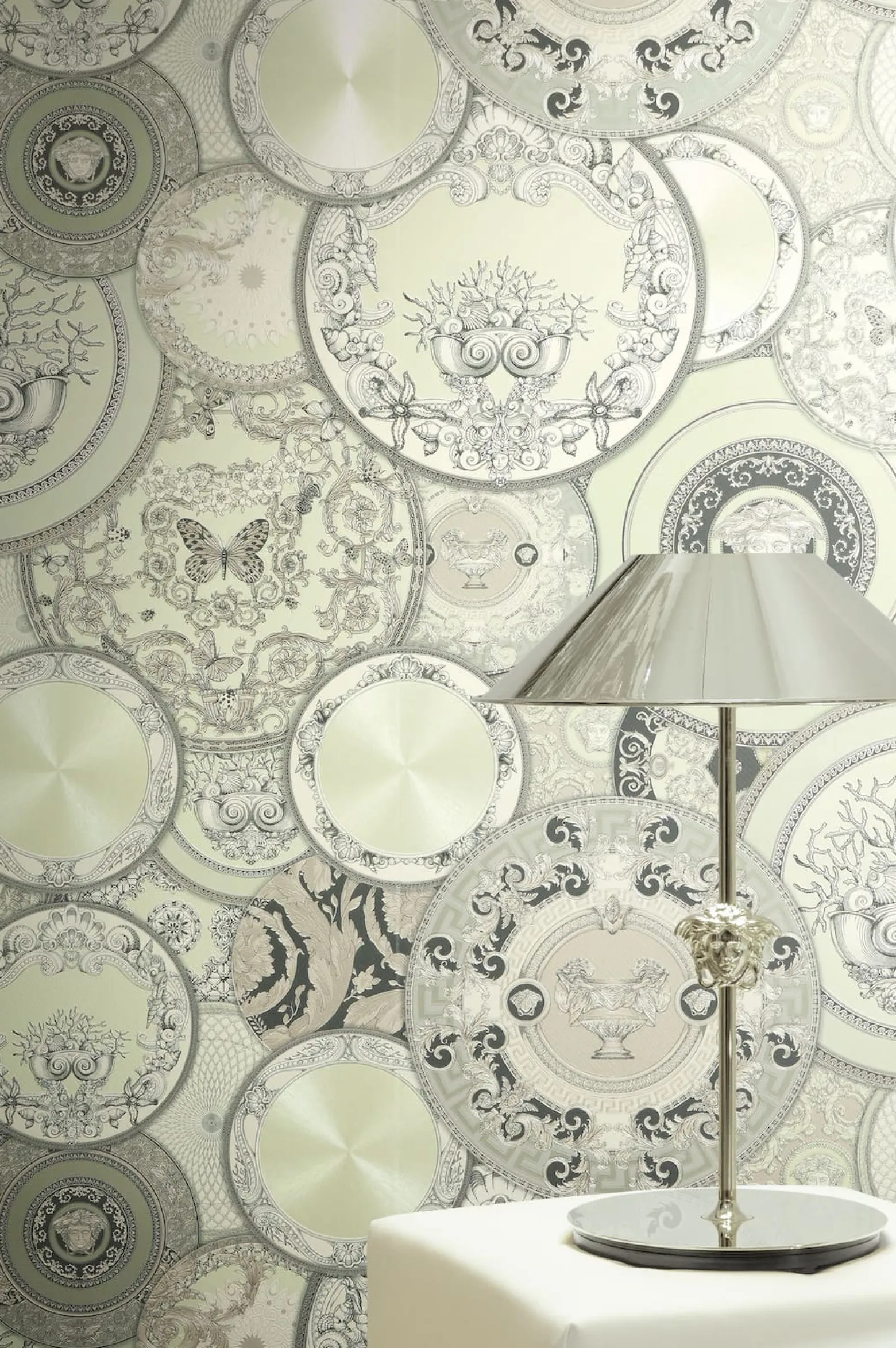 Versace Vliestapete Barock Grün Perlmutt Metallic 79136-2
