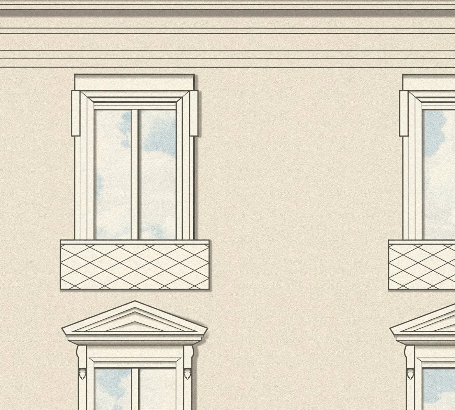 Versace Vliestapete Fenster 3D-Optik Beige Creme 79132-2