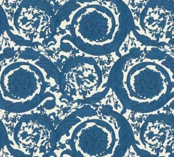 Versace Vliestapete Floral Creme Dunkelblau 79135-4