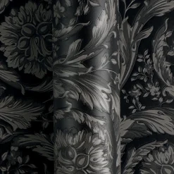 Versace Vliestapete Floral Schwarz Anthrazit 79135-2