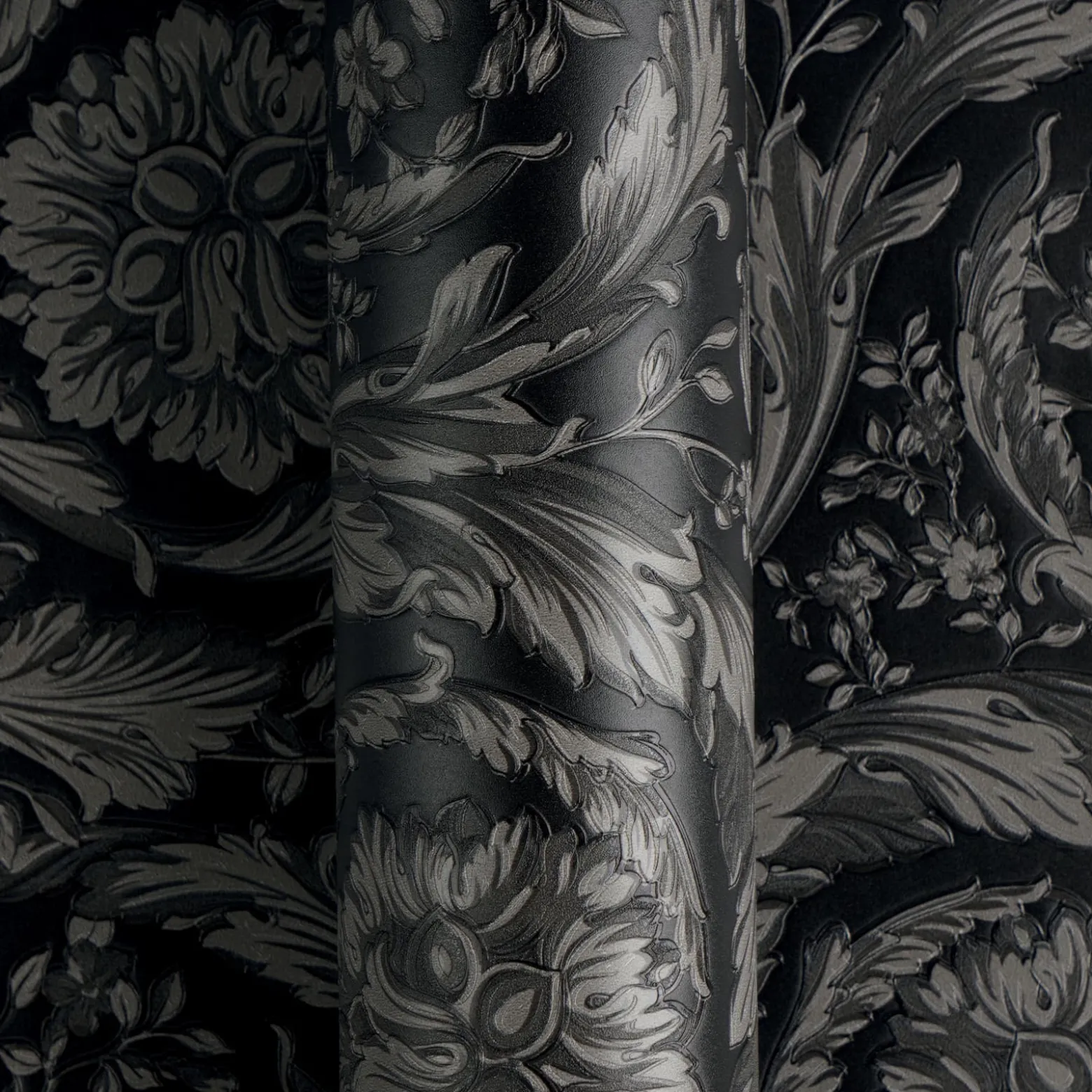 Versace Vliestapete Floral Schwarz Anthrazit 79135-2