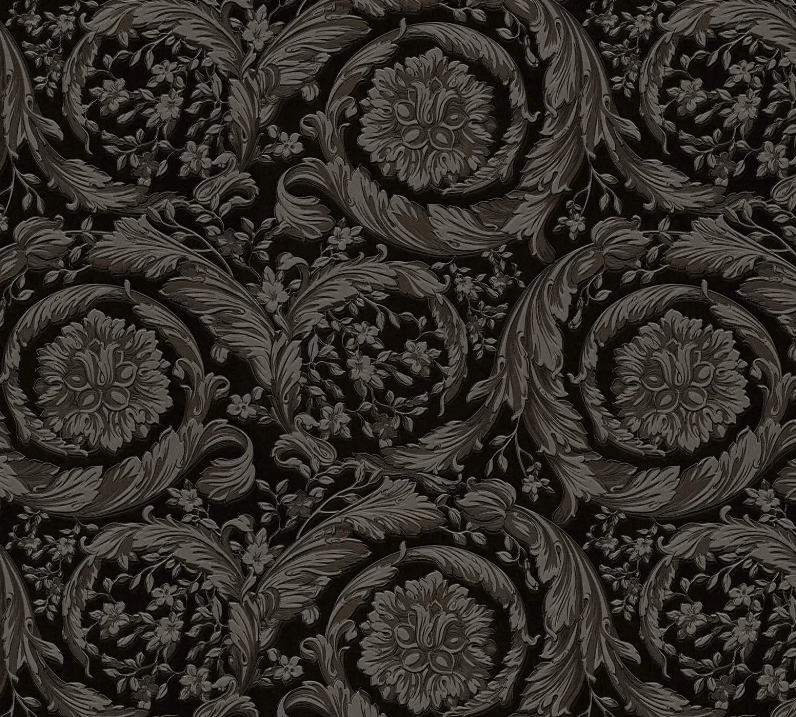 Versace Vliestapete Floral Schwarz Anthrazit 79135-2