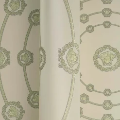 Versace Vliestapete Kreise Grau Grün Metallic 79175-4