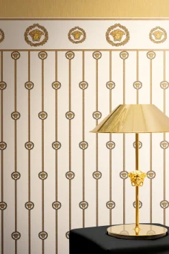 Versace Vliestapete Panel Creme Gold Metallic 79131-1