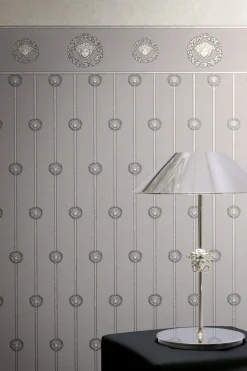 Versace Vliestapete Panel Grau Silber Metallic 79131-3