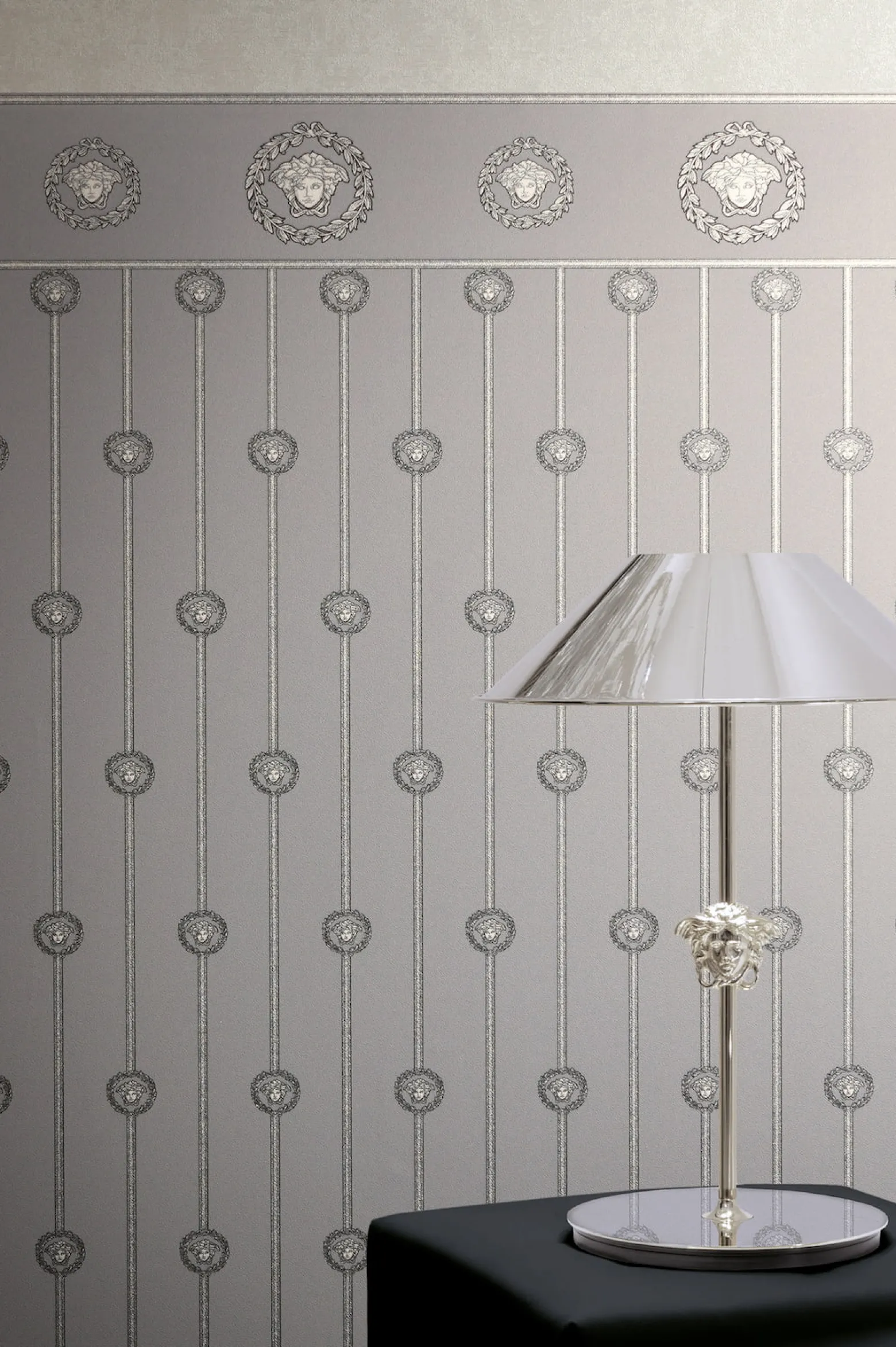 Versace Vliestapete Panel Grau Silber Metallic 79131-3