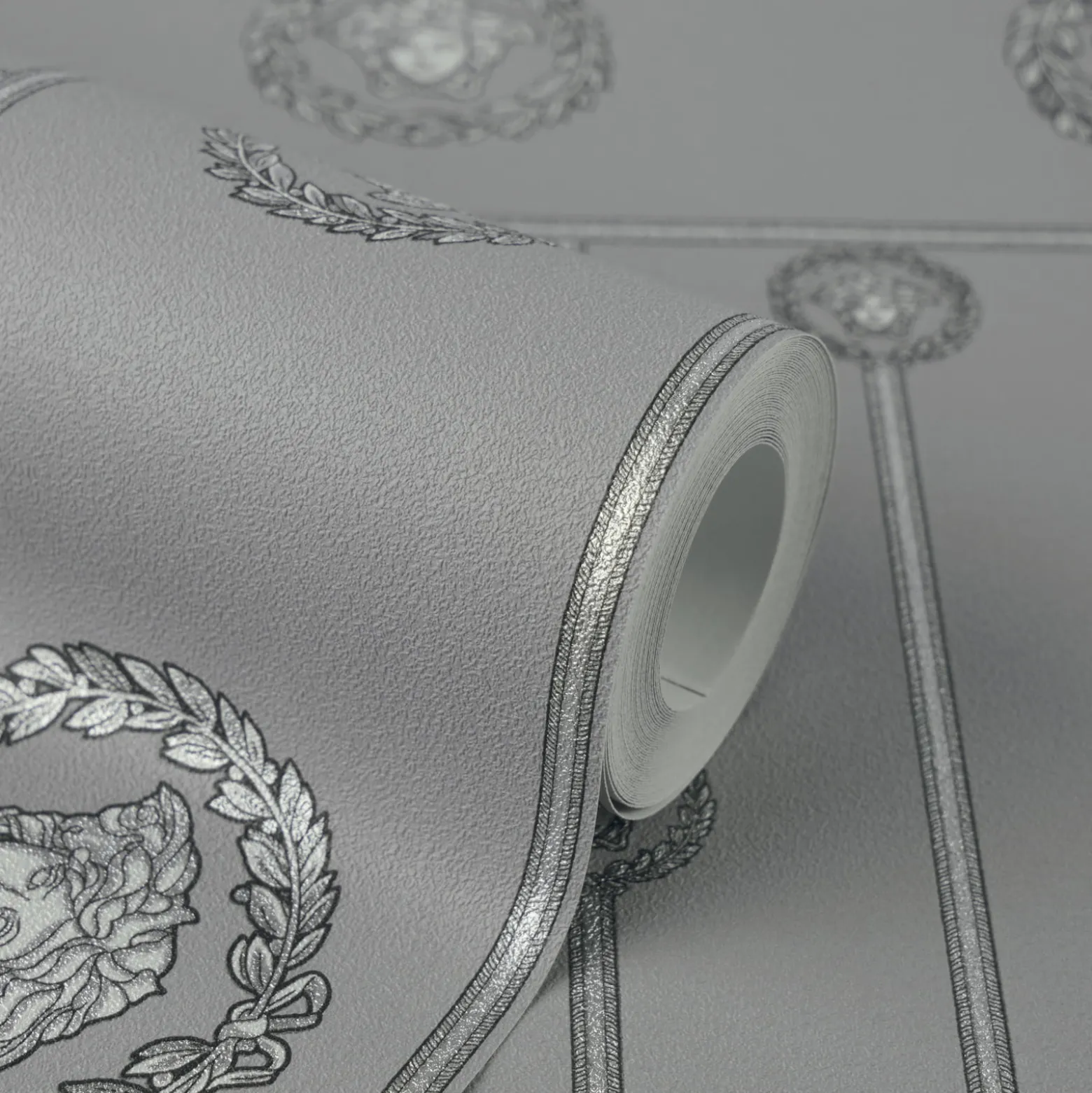 Versace Vliestapete Panel Grau Silber Metallic 79131-3