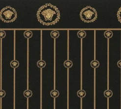Versace Vliestapete Panel Schwarz Gold Metallic 79131-2