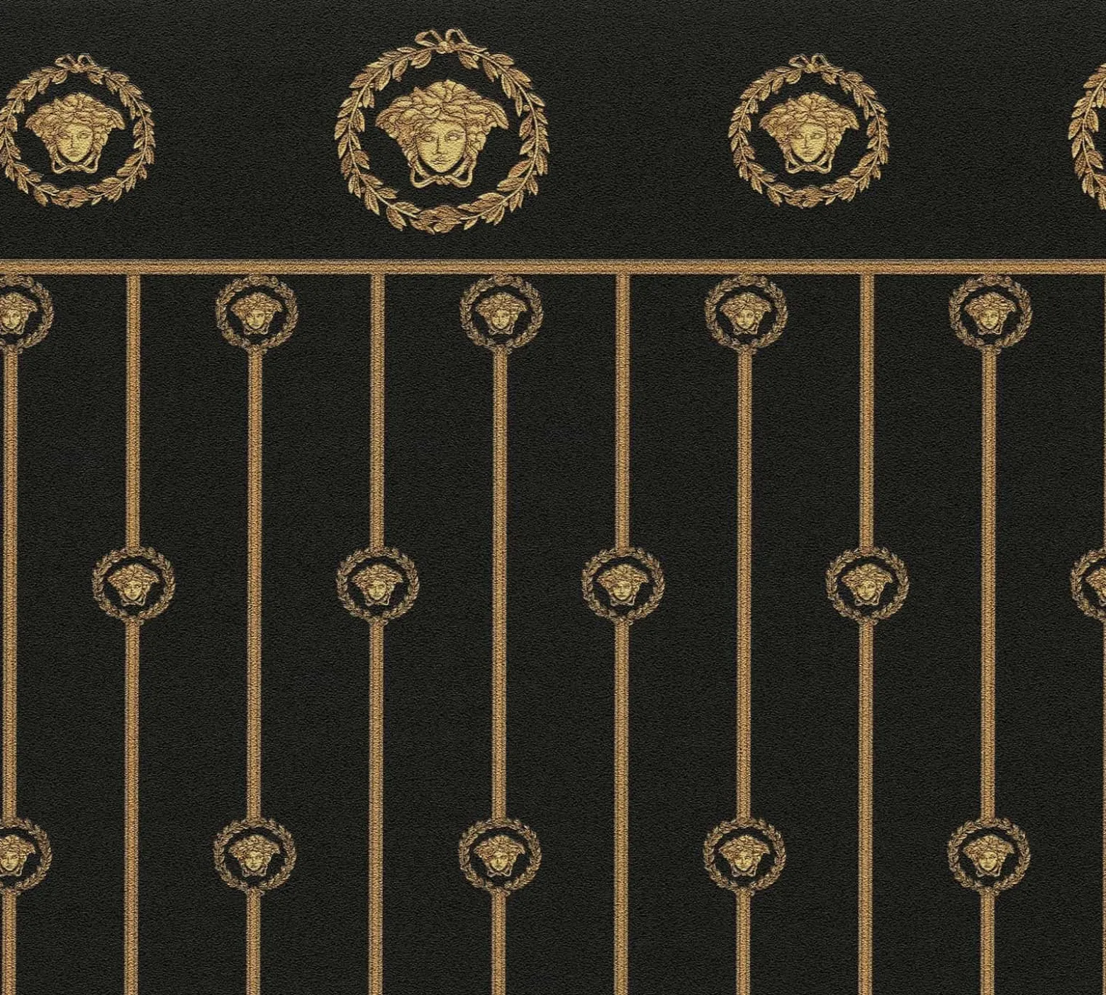 Versace Vliestapete Panel Schwarz Gold Metallic 79131-2