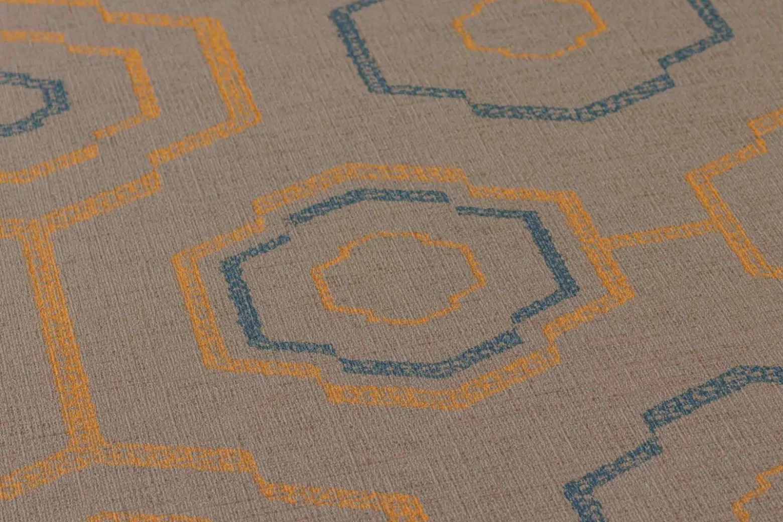 Vinyltapete Ethno Retro braun blau Ethnic Origin 37177-3