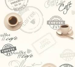 Vinyltapete Küche Vintage Kaffee weiß grau 94308-1