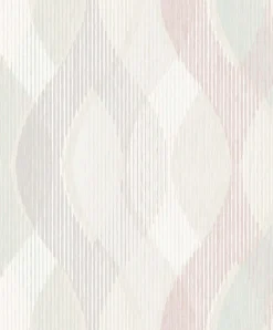 Vinyltapete Streifen Wellen weiß rosa GranDeco PP3702