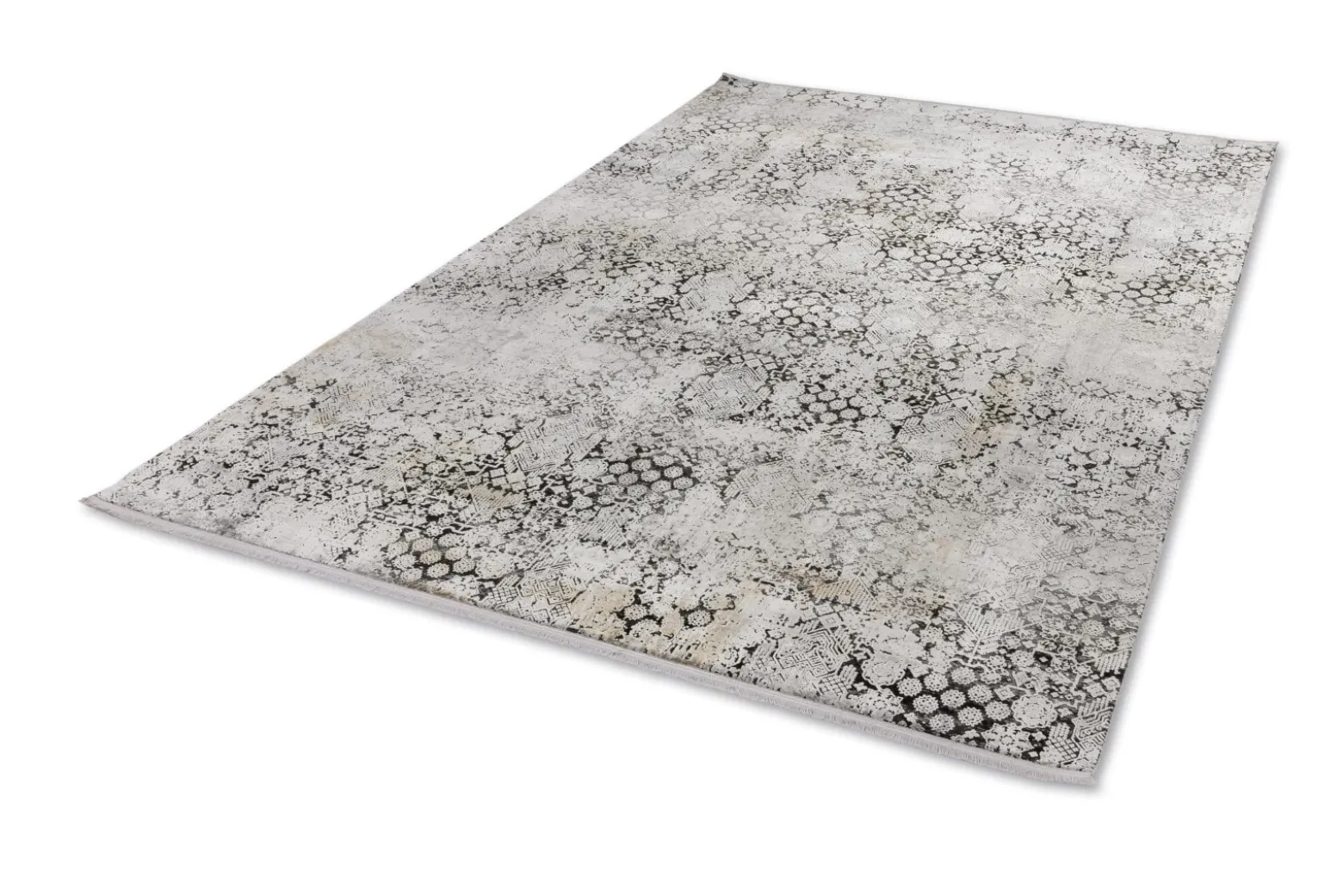 Viskose Teppich Floral anthrazit creme Astra Gravina
