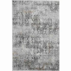 Viskose Teppich Floral anthrazit creme Astra Gravina