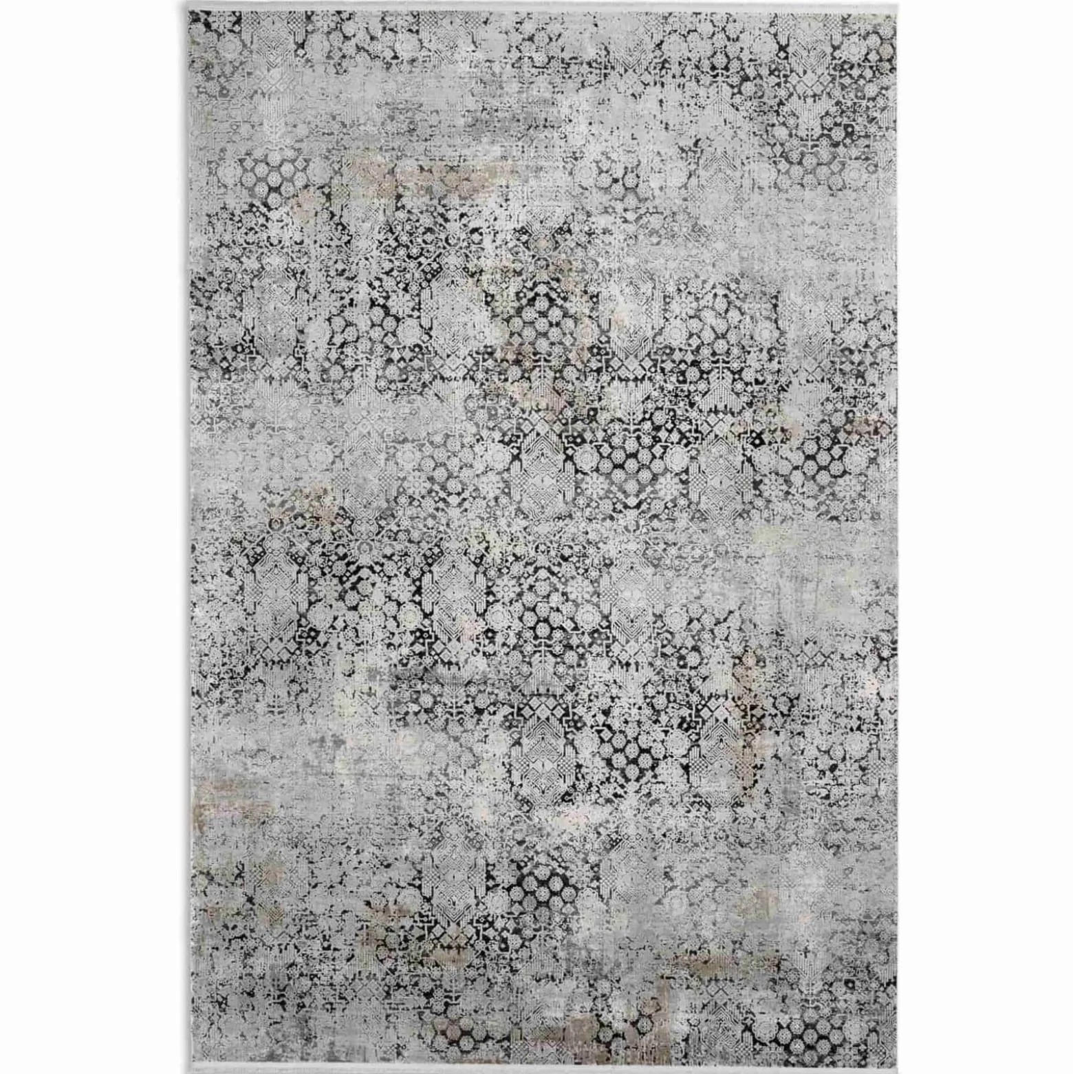 Viskose Teppich Floral anthrazit creme Astra Gravina