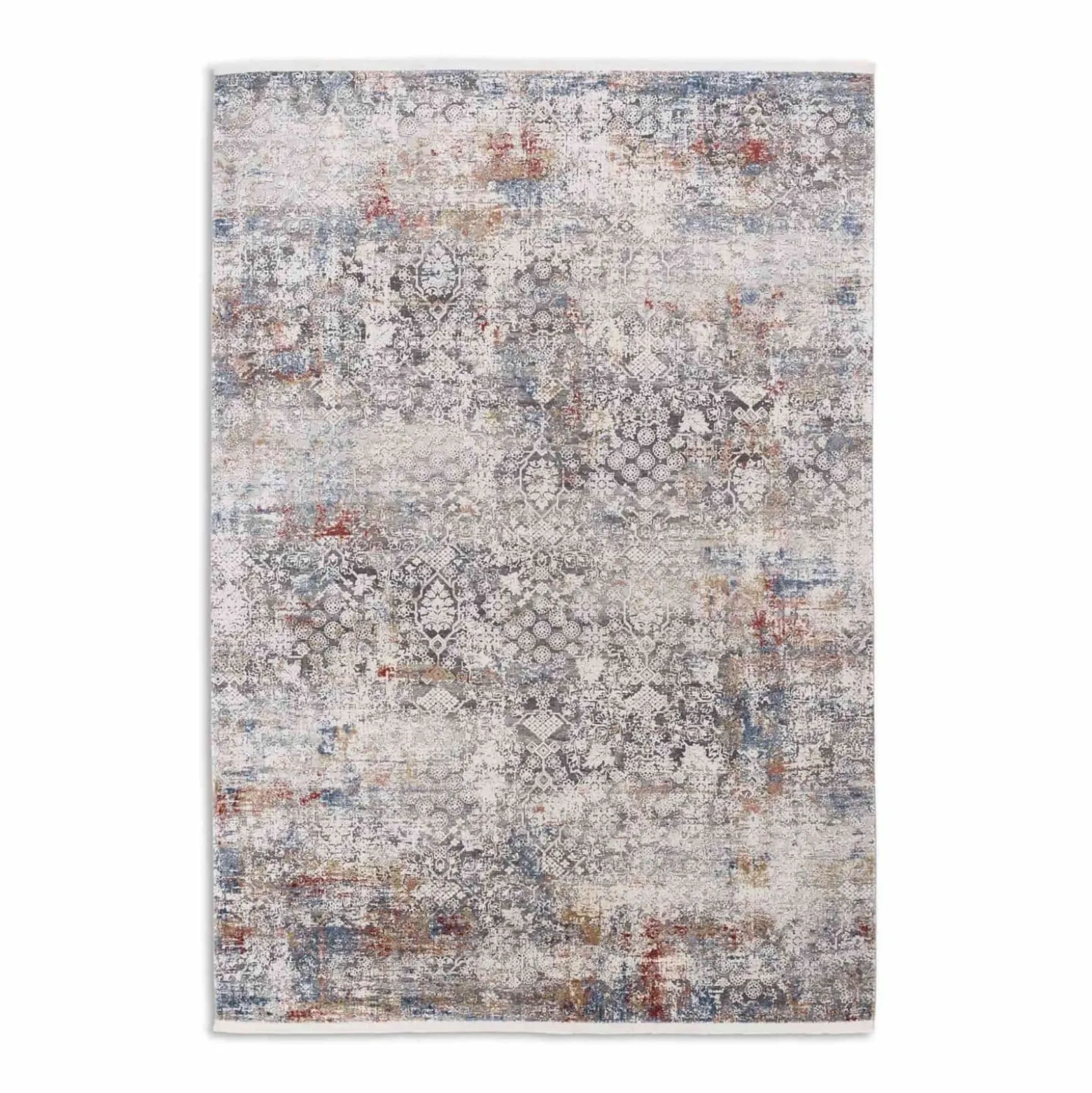 Viskose Teppich Floral creme grau rot Astra Gravina