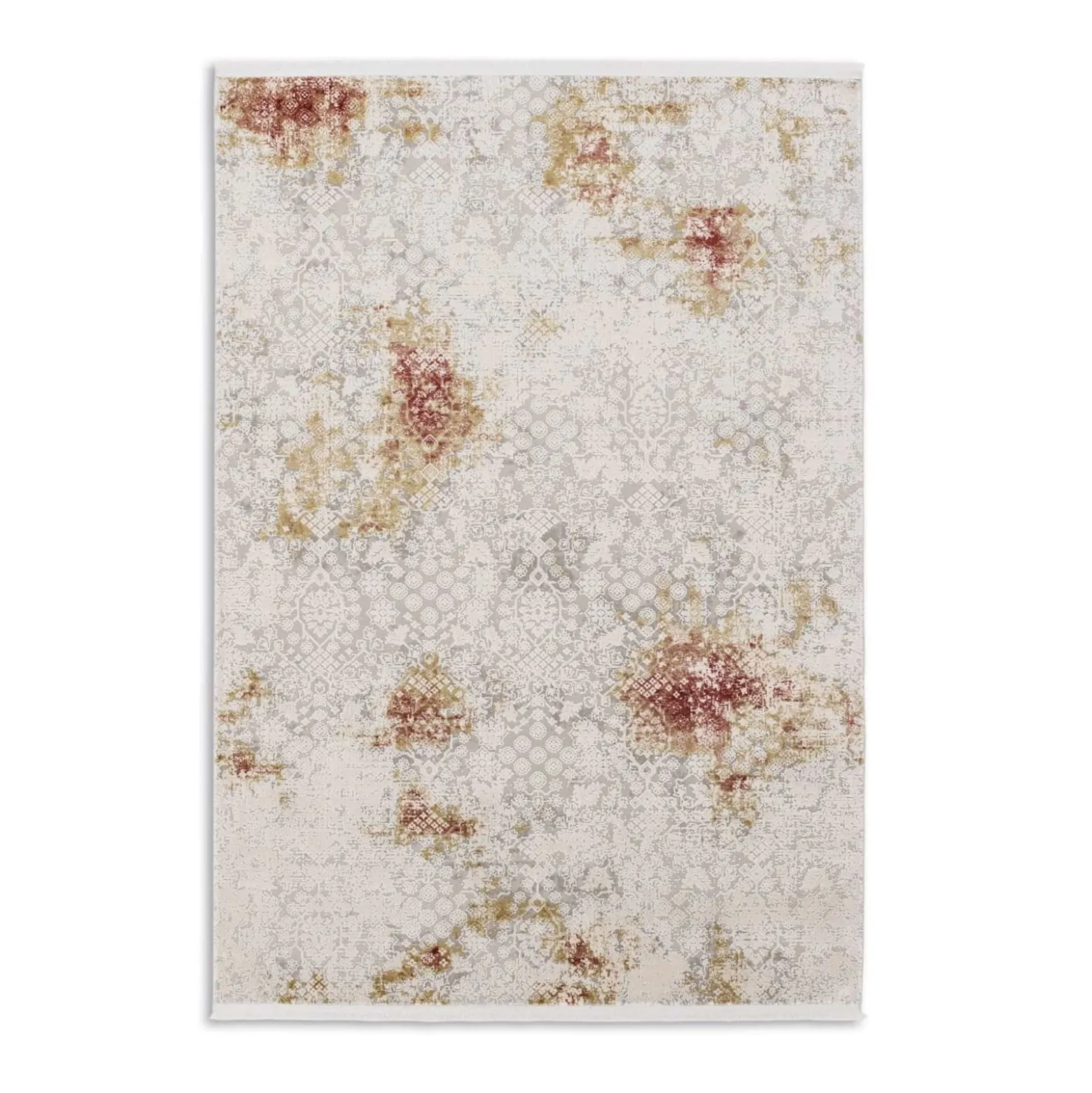 Viskose Teppich Floral creme rot beige Astra Gravina