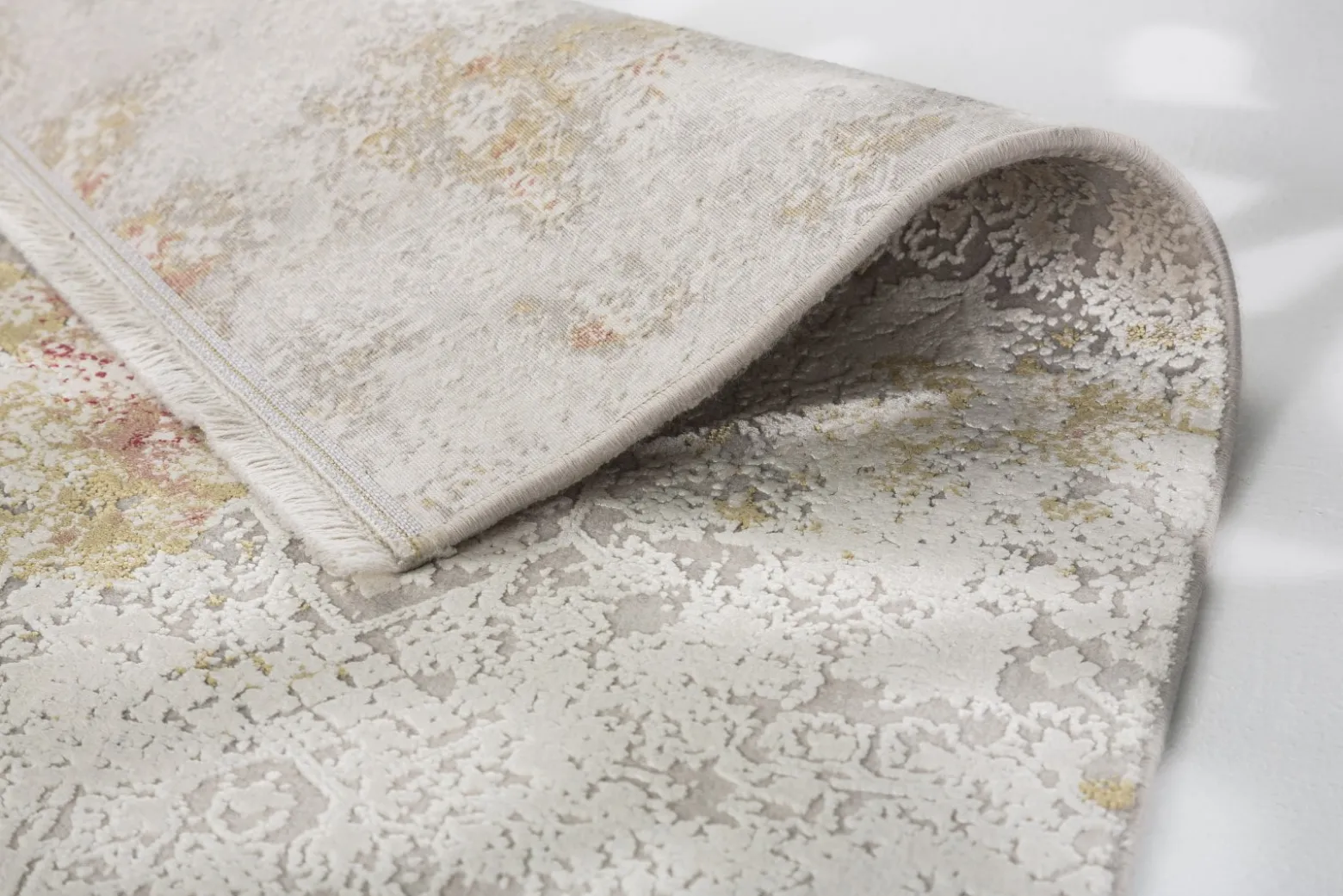 Viskose Teppich Floral creme rot beige Astra Gravina