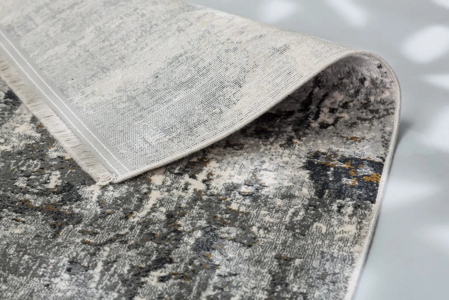 Viskose Teppich Shabby anthrazit creme Astra Positano
