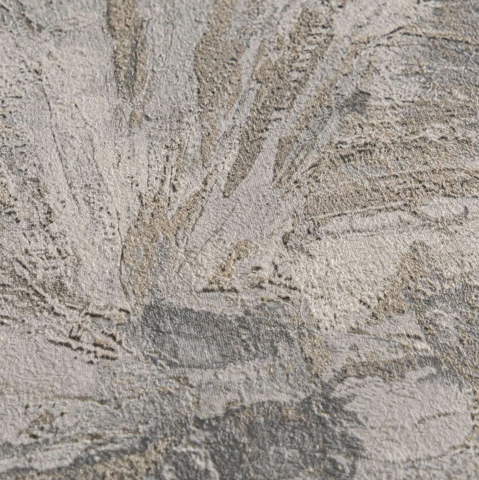 Vliestapete Abstrakt Blätter Grau Braun Creme 78198-1