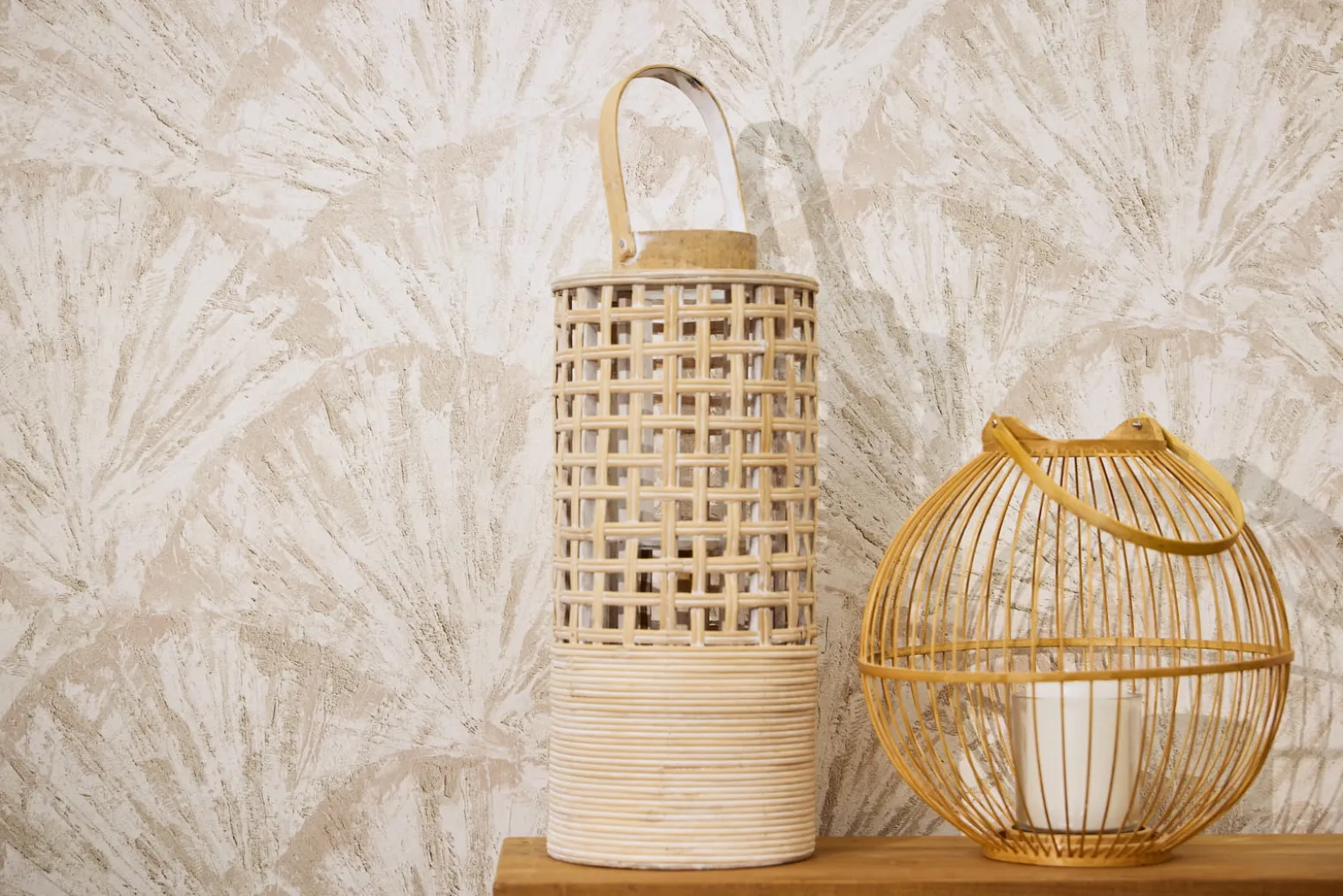 Vliestapete Abstrakt Blätter Creme Beige Braun 78198-2