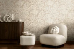Vliestapete Abstrakt Blätter Creme Beige Braun 78198-2