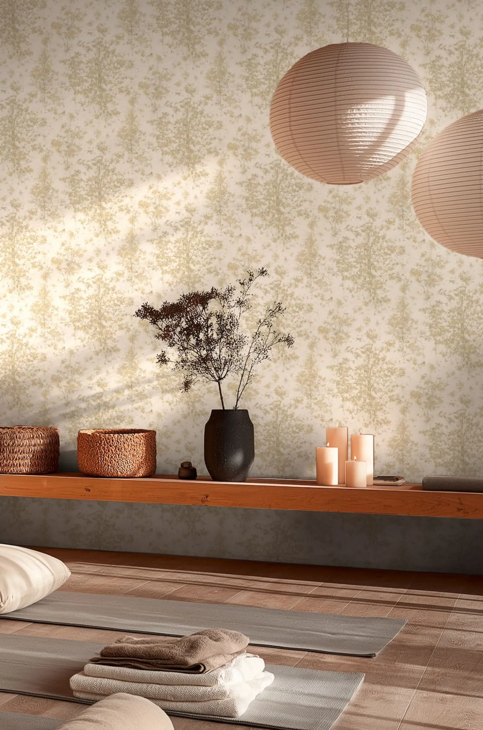 Vliestapete Abstrakt Bäume Wald Creme Gold Glitzer 79200-2