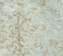 Vliestapete Abstrakt Bäume Wald Grün Gold Glitzer 79200-1