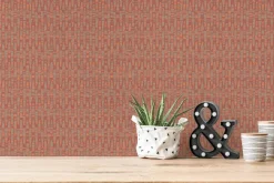 Vliestapete Abstrakt Streifen Rot Orange Grün 39092-2