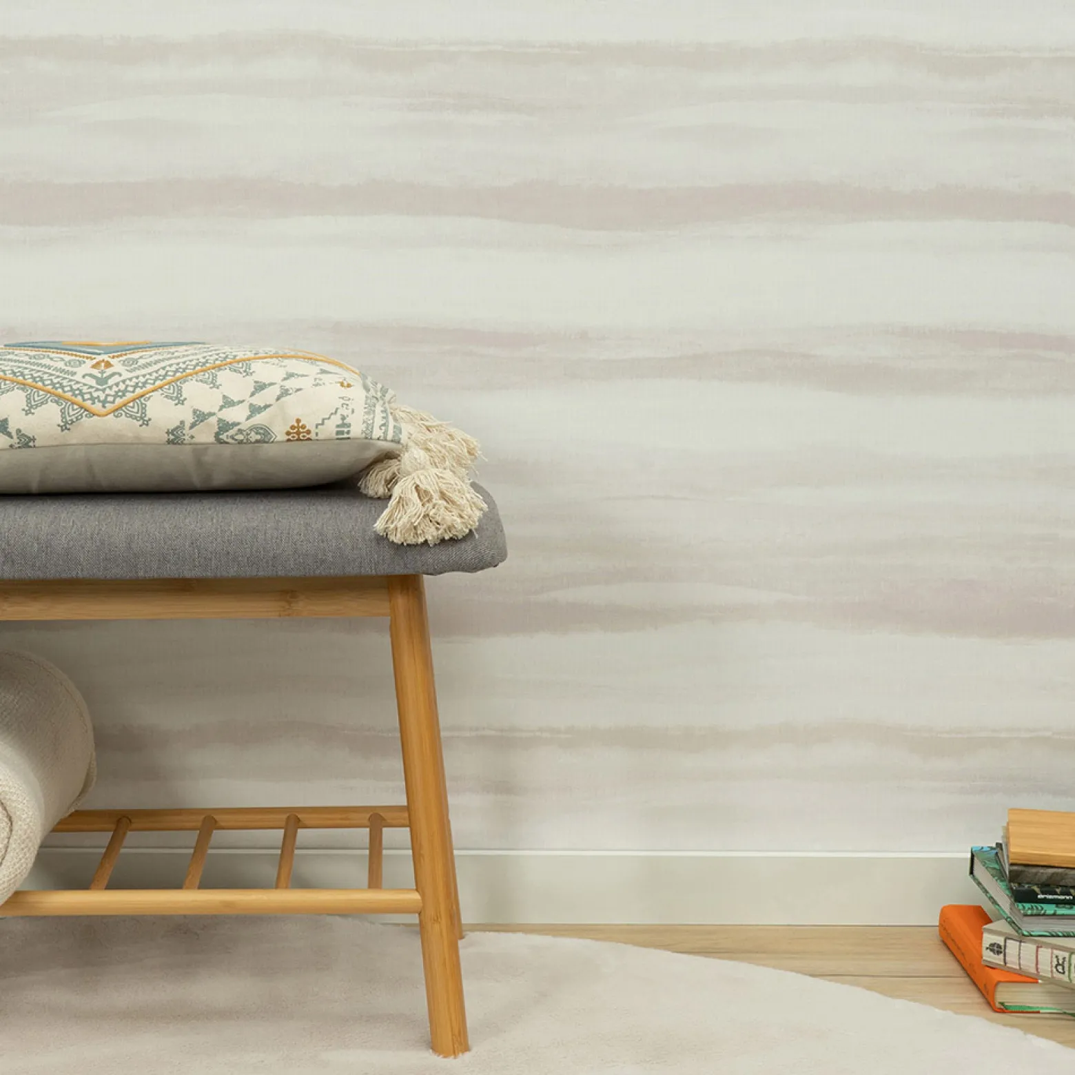 Vliestapete Aquarell Creme Braun Beige Glitzer 10515-05