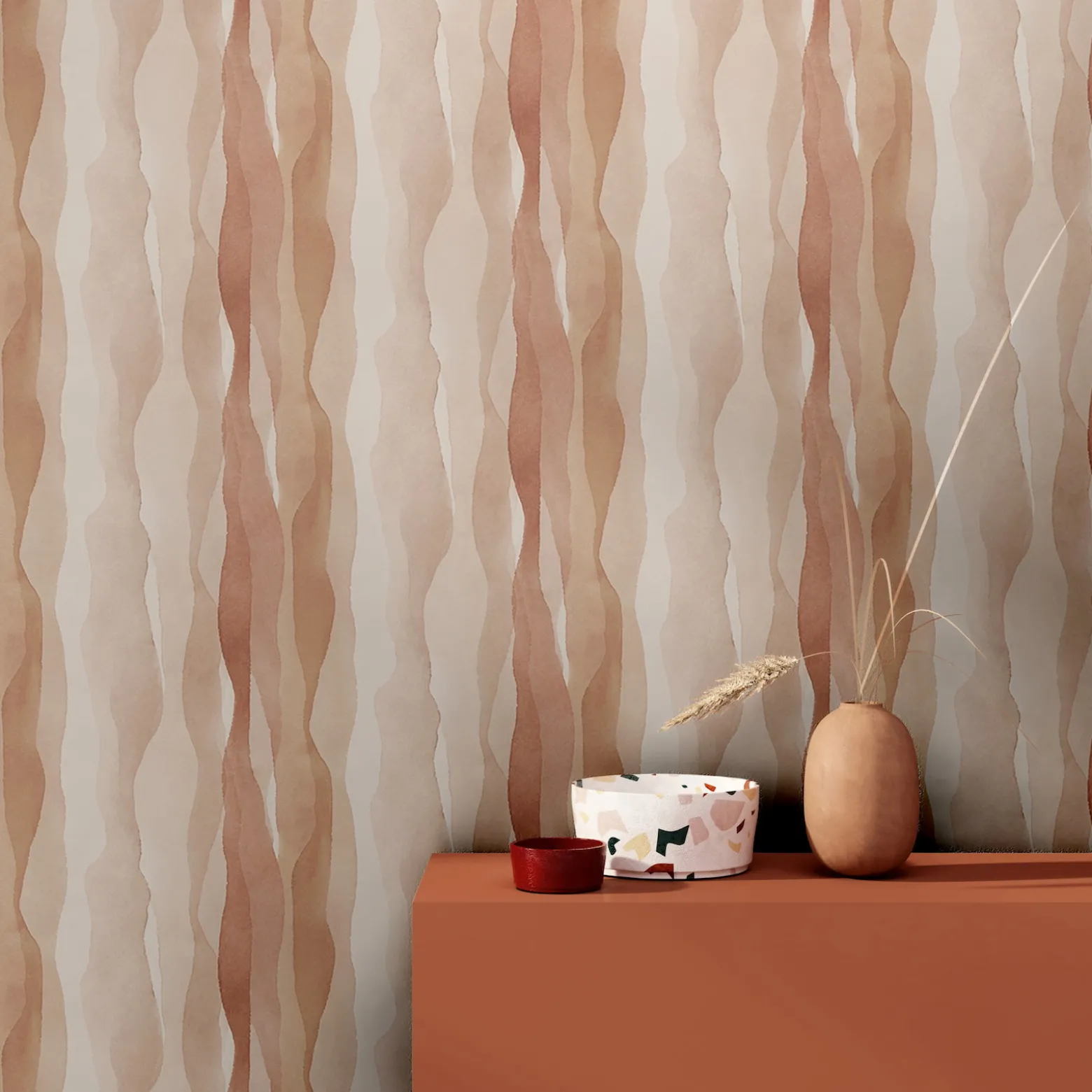 Vliestapete Aquarelloptik Modern Beige Braun 81632