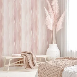 Vliestapete Aquarelloptik Modern Rosa Creme 81633