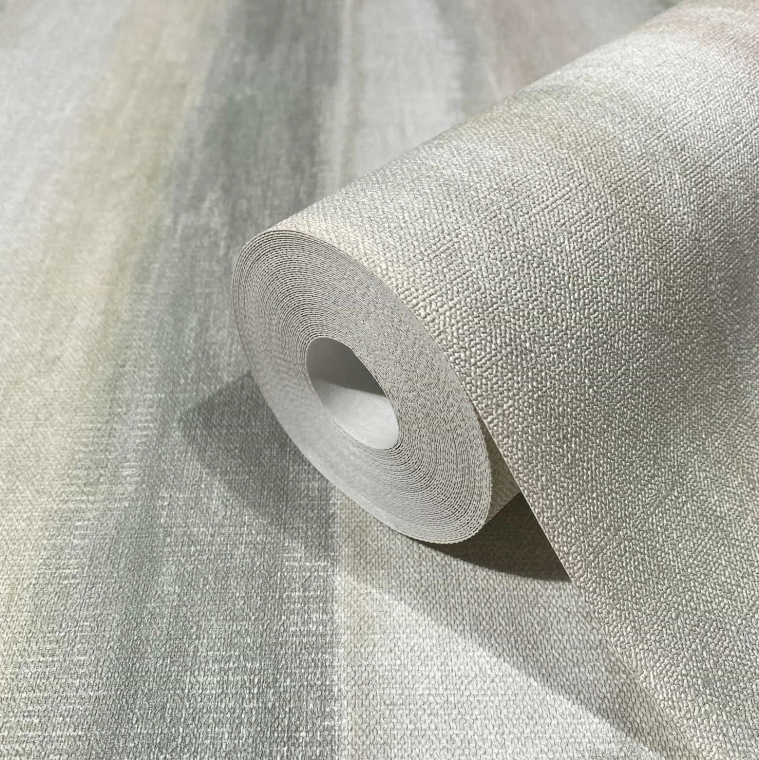 Vliestapete Aquarell Streifen Beige Grün Grau 34428