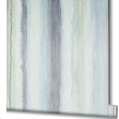 Vliestapete Aquarell Streifen Weiß Grün Blau 34425