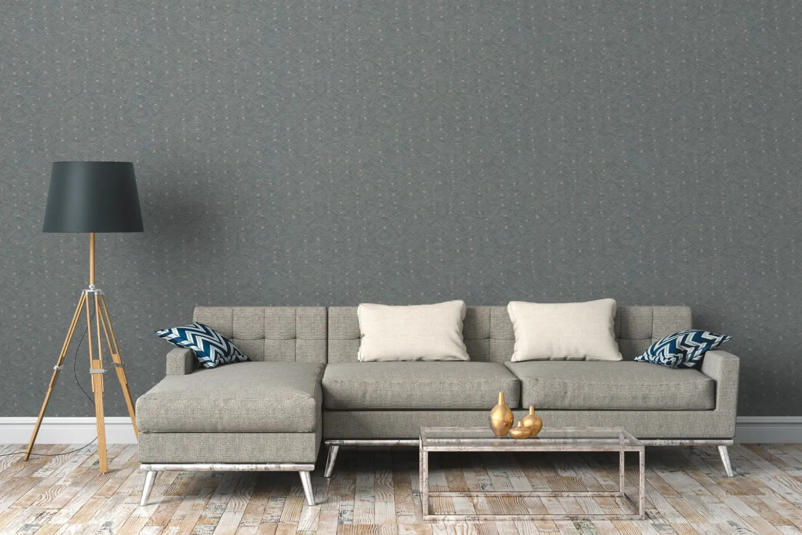 Vliestapete Art Deco Beige Blau Nara 38742-1 AS Creation