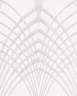 Vliestapete Art Deco Design grau-weiß silber 32277