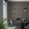 Vliestapete Art Deco Design grau kupfer Marburg 32256