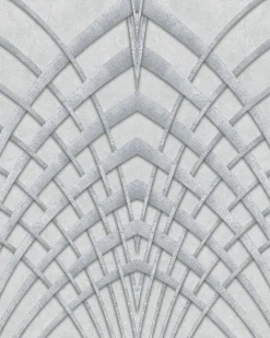 Vliestapete Art Deco Design hellgrau silber 32253