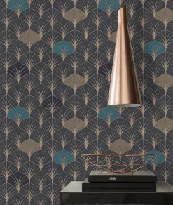 Vliestapete Art Deco Design schwarz 37483-3 | 374833
